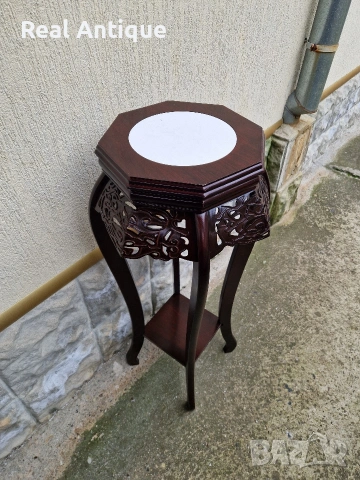 Прекрасна антикварна висока помощна масичка , снимка 2 - Антикварни и старинни предмети - 53563113