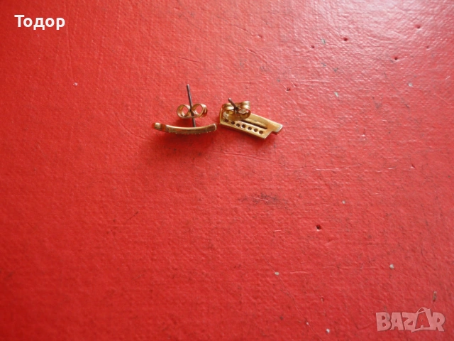 Позлатени обеци обици с камъни 6, снимка 2 - Обеци - 53051298