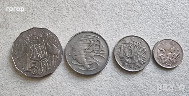 Австралия. Лот .5, 10 ,20, 50 цента. 4  бройки. С ликът на Елизабет II , като млада.