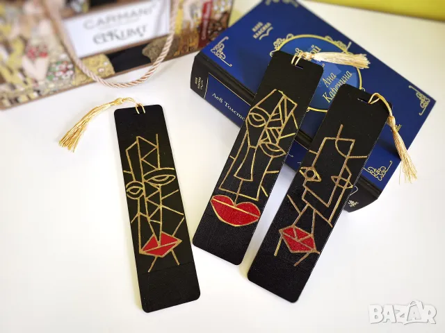 Книгоразделители с релефна декорация - лица