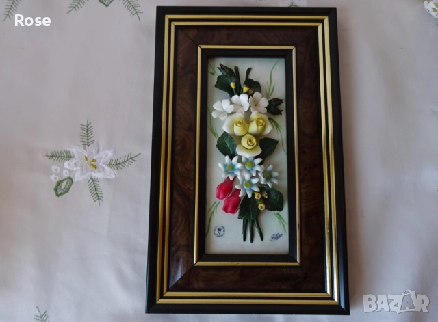 Красоти , изкуство от Италия, картина 3D Capodimonte, Кутия Bassano, снимка 2 - Антикварни и старинни предмети - 51556186