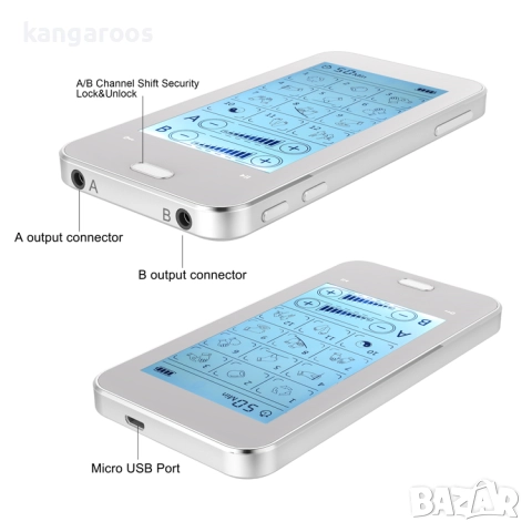 Мускулен стимулатор AresPro, 12 режима, тъч скрийн, презареждаем, с електроди, подложки,, снимка 3 - Медицинска апаратура - 52329944