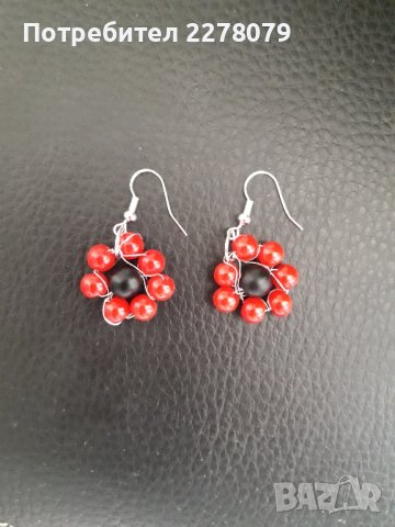 Обеци от жадеит и оникс - ръчна изработка