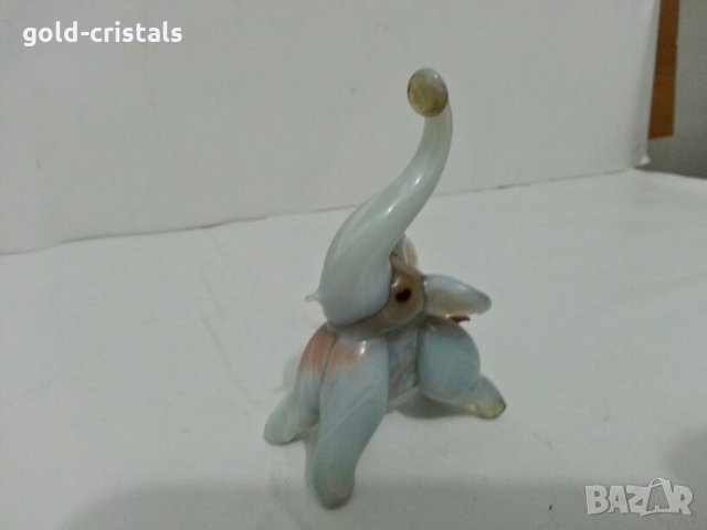 стъклено слонче ръчна изработка , снимка 3 - Антикварни и старинни предмети - 27379119
