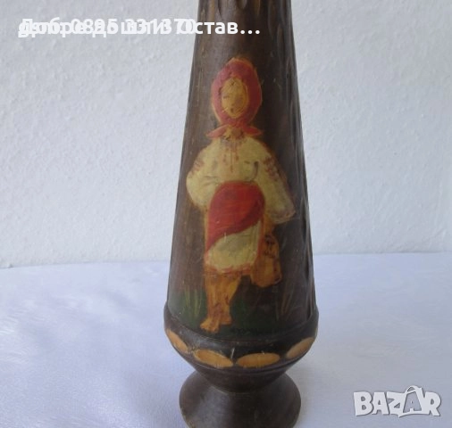 Дървени вази: Дървена ваза  стара, вази и нещо дървено с дръжка, снимка 13 - Други - 40211725