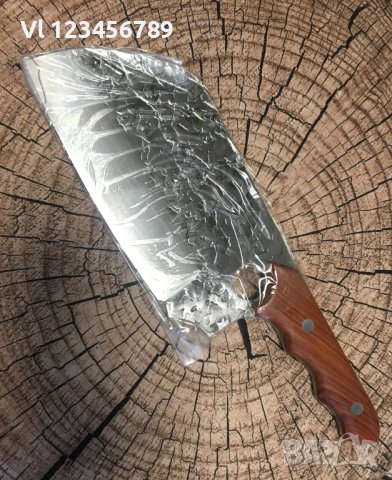  Full Tang Carbon Steel Handmade Chef Knife High Quality кухненски сатър 1250 гр, снимка 2 - Ножове - 40701452