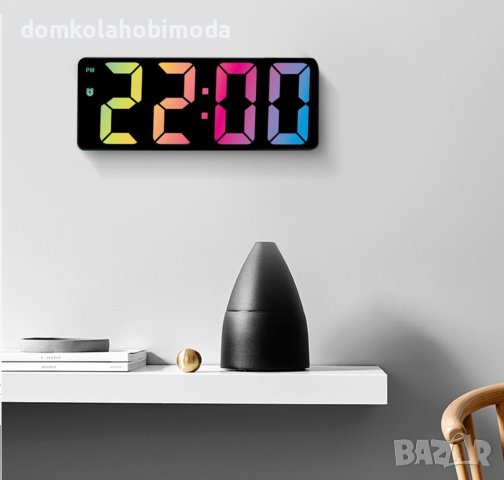 Часовник с LED RGB подсветка, С функция будилник, снимка 2 - Други - 43723271