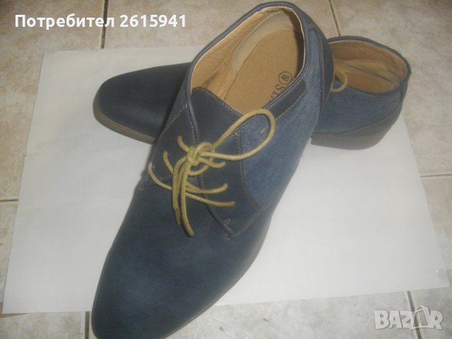 №46-Нови Мъжки Обувки-Сезон Пролет/Есен-Кожа/Дънков Плат-STALLION, снимка 14 - Ежедневни обувки - 38897693