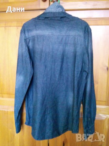 Мъжка риза /яке/ деним с голяма яка, снимка 4 - Ризи - 27035993
