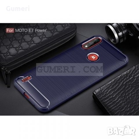 Motorola Moto E7 Power - Противоударен Силиконов Гръб - Карбон , снимка 5 - Калъфи, кейсове - 32978352