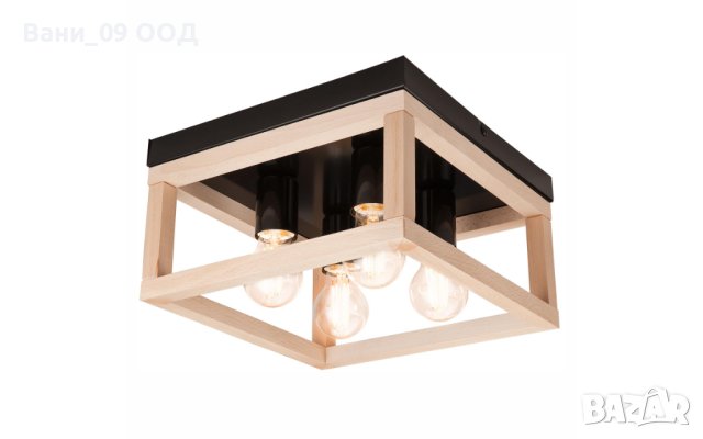 Модерна лампа от дърво и метал , снимка 2 - Лампи за таван - 42934524