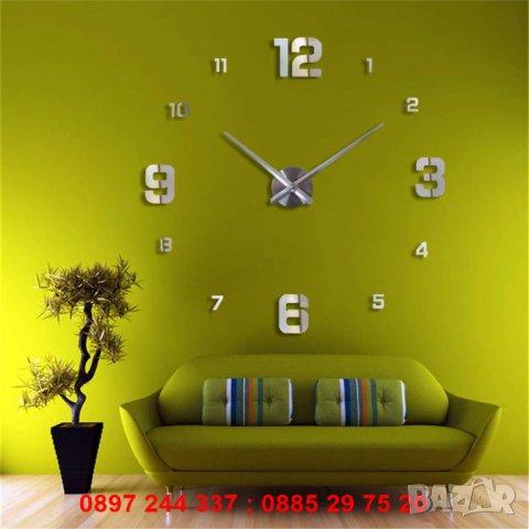 3D стенен часовник голям размер огледални - МОДЕЛ 4205, снимка 4 - Други стоки за дома - 28269578