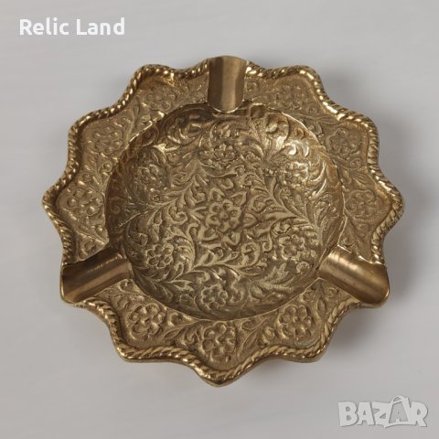 Пепелник месинг, снимка 3 - Антикварни и старинни предмети - 43867457