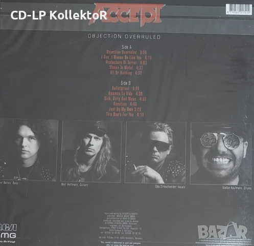 Нов Vinyl (Accept - Objection Overruled), снимка 2 - Грамофонни плочи - 51004951