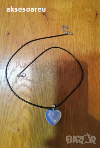 Ново колие медальон с висулка любовно сърце от красив минерал лунен камък модни бижута за подарък за, снимка 14 - Колиета, медальони, синджири - 38325406