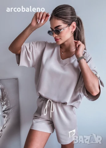 Дамски летен комплект / блуза + шорти, снимка 4 - Комплекти - 50609835