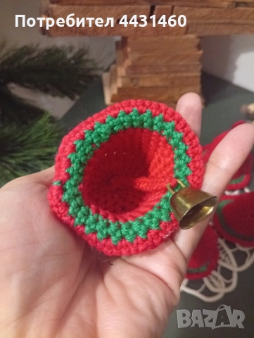 Плетени на една кука камбанки със звънчета, снимка 4 - Декорация за дома - 53485130