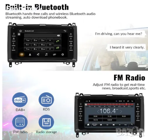 CAMECHO автомобилна мултимедия за Mercedes Benz, 2Din, 1+32G, Android 13, сателитна навигация, снимка 8 - Аксесоари и консумативи - 48349397