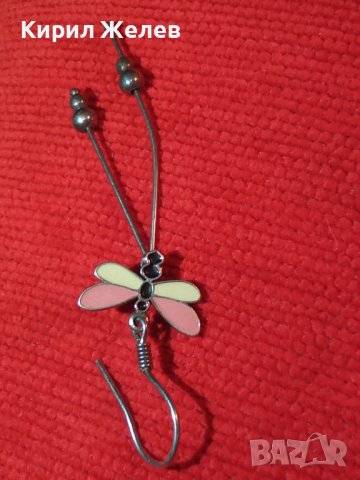 НЕЖНА СРЕБЪРНА ПЕПЕРУДКА АРТ ОБЕЦА СРЕБРО 925 с ЦВЕТЕН ЕМАЙЛ 34611, снимка 3 - Обеци - 39666567