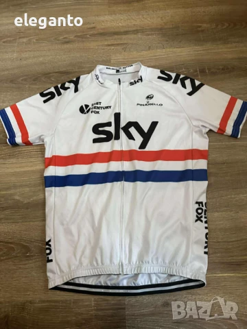 Мъжко Вело MTB джърси Rapha Sky team с цял цип , L/XL размер , снимка 2 - Спортни дрехи, екипи - 50850286