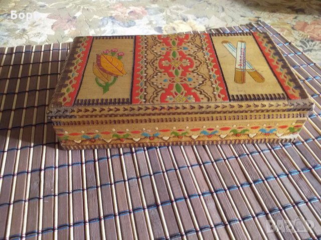 Дървена кутия за цигари  българска, снимка 2 - Други ценни предмети - 27913298