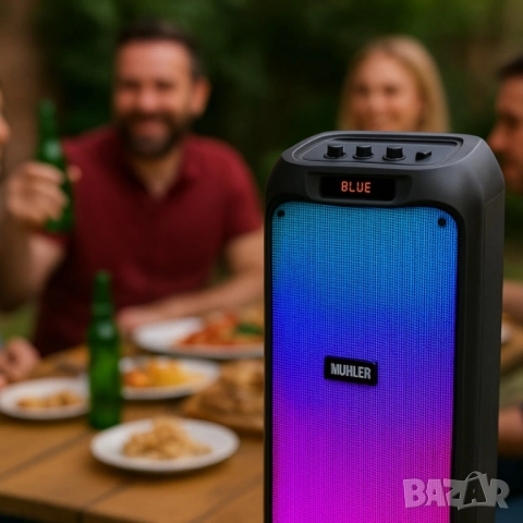 Активна тонколона Muhler MAX881R с два микрофона и дистанционно – мощен звук, снимка 2 - Тонколони - 52152818