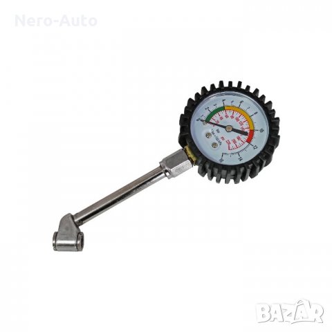 Манометър за гуми, до 15BAr, за автомобили, бусове, каравани, джипове, камиони, сив, снимка 1