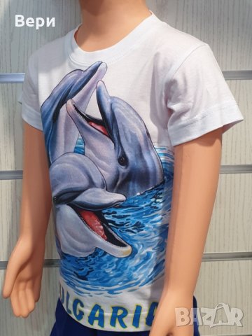 Нова детска тениска с трансферен печат Три делфина, Делфини, снимка 5 - Детски тениски и потници - 28454177