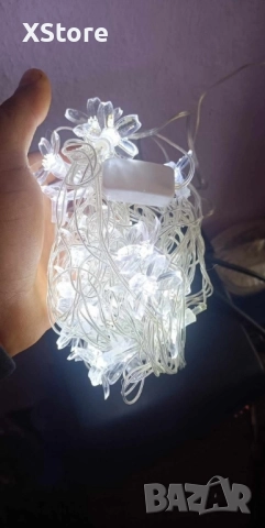 Многоцветни коледни LED лампички с цветя с щепсел - Многоцветни, дължина - 5м, 28бр лампички., снимка 16 - Декорация за дома - 52441875