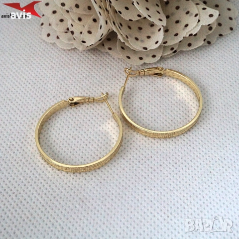 Обеци с 14К златно покритие 2141870