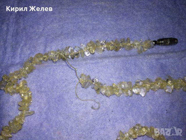 СТАРО СКЪПОЦЕННО ИСКРЯЩО РЕТРО АРТ КОЛИЕ НАТУРАЛЕН ПЛАНИНСКИ КРИСТАЛ РЪЧНО НИЗАН НАКИТ 34637, снимка 6 - Антикварни и старинни предмети - 39201584