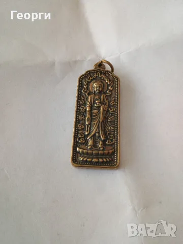 Будистка бронзова плочка, снимка 3 - Антикварни и старинни предмети - 50099477