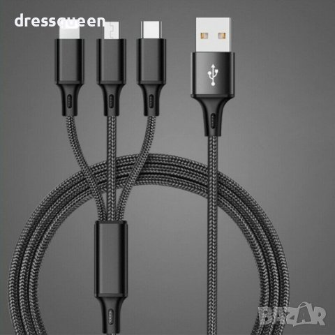 1227 USB кабел с 3 накрайника, снимка 8 - USB кабели - 37448642