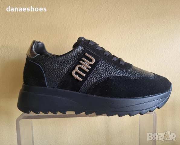 Дамски спортни обувки MIU в кафяво и черно , снимка 5 - Маратонки - 52836107