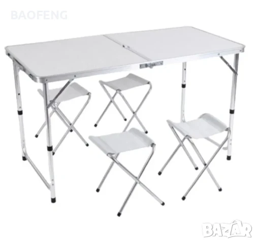 % Нови Компект Сгъваема Маса и 4 Стола Malatec от алуминии ULTRA от вносител , снимка 10 - Къмпинг мебели - 50481185