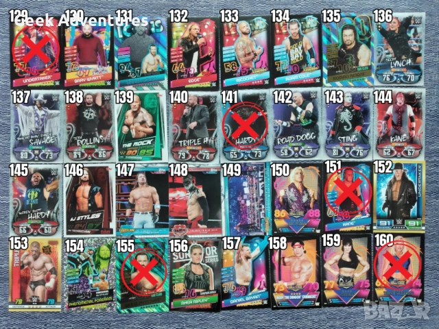 Картички Кечисто WWE Trading Cards 10/25/50 бр Кеч Карти за Игра Лот, снимка 6 - Колекции - 47021438