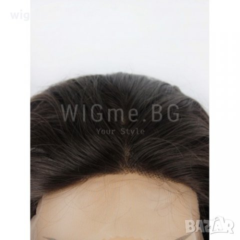 Дълга къдрава кестенява лейс фронт перука Скарлет, снимка 6 - Аксесоари за коса - 27920730