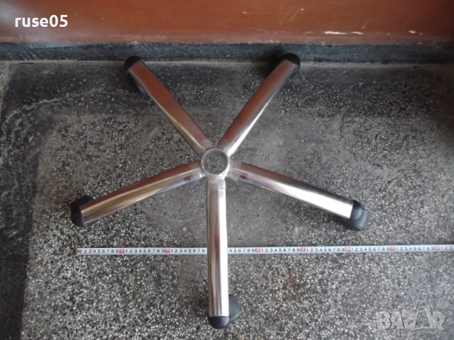 Кръстачка с колелца метална никелирана за офис стол, снимка 5 - Столове - 52725624