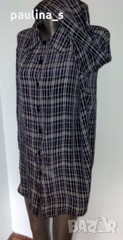 Риза тип туника в каре от ацетатна коприна "No 1" collection, снимка 2 - Ризи - 28672922