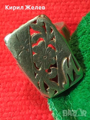 РАЗКОШЕН Старинен АРТ НУВО ФЛОРАЛЕН Регулируем СРЕБЪРЕН ПРЪСТЕН с Буква М Висока ПРОБА СРЕБРО 40645