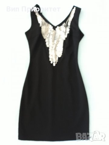 Черна официална скъпа рокля със сегмент-изкуство. Къса и сексапилна , елегантна, с цип на гърба,нова, снимка 2 - Рокли - 37264710