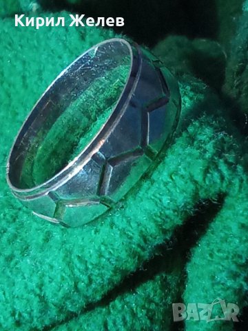 СРЕБЪРНА ФУТБОЛНО ОРНАМЕНТИРАНА ХАЛКА ПРЪСТЕН ОКСИДИРАНО ВИСОКА ПРОБА СРЕБРО РЪЧНА ИЗРАБОТКА 25830, снимка 5 - Пръстени - 35825874