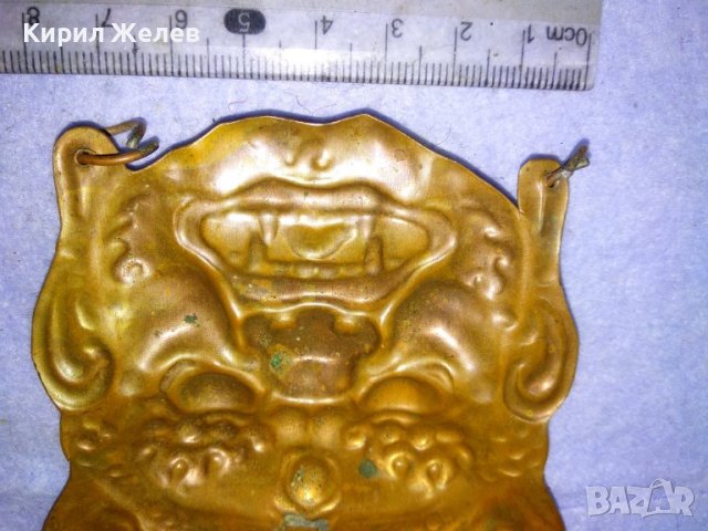 СТАРА ТРАДИЦИОННА АЗИАТСКА ЕТНОГРАФСКА МЕДНА МАСКА ПАНО за СТЕНА КОЛЕКЦИЯ МАЙСТОРСКА ИЗРАБОТКА 41314, снимка 8 - Колекции - 43738815