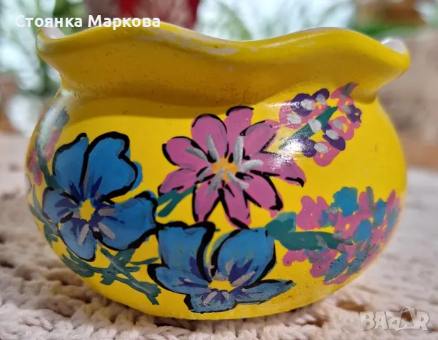 Малки керамични вазички-кашпи, снимка 3 - Вази - 50177585