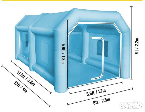 Нова мобилна бояджийска камера 4 x 2,5 x 2,2 метра, снимка 5 - Индустриална техника - 43083183