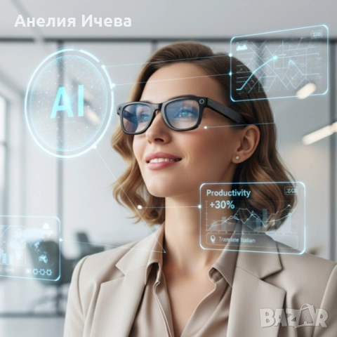 Смарт очила с AI-превод, камера, видео и обаждане в реално ъ
