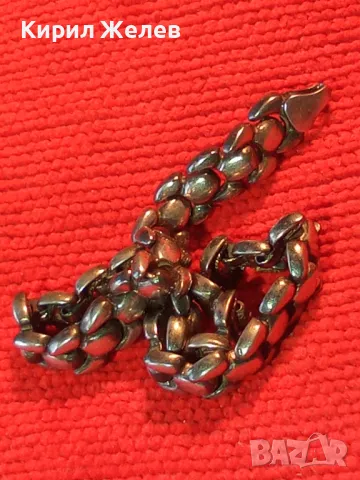 Стара СРЕБЪРНА ГРИВНА СРЕБРО ВИСОКА ПРОБА ЗДРАВА РЯДКА РЕТРО ПЛЕТКА РЪЧНА МАЙСТОРСКА ИЗРАБОТКА 20285, снимка 11 - Антикварни и старинни предмети - 49273238