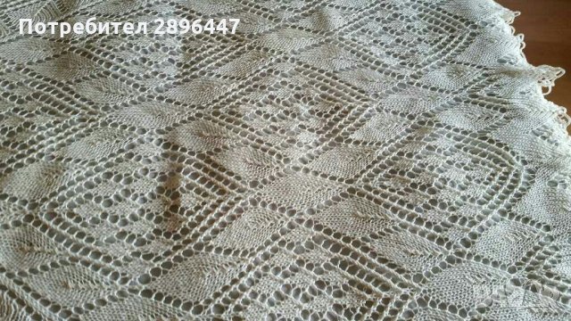 Ръчно плетиво-100% памук 200/160-за диван, спалня, маса Много красива! , снимка 2 - Покривки за легло - 33315508