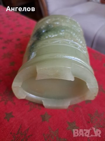 Светилник от имитация нефрит за Годината на дракона, снимка 4 - Антикварни и старинни предмети - 43626652