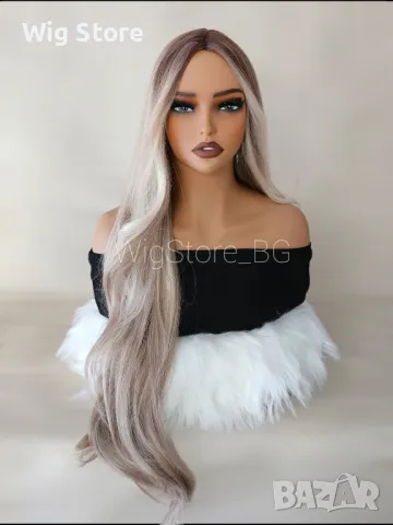 Пепеляво руса перука без бретон, снимка 6 - Аксесоари за коса - 47740624